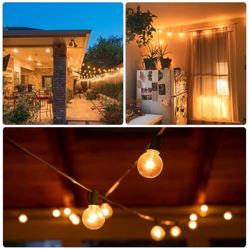 Outdoor Garden Lights, 10M/33FT G40 IP44 Waterproof Outdoor Light Chain, Adjustable Light 11 LED Outdoor Bulbs Warm Wire, Outdoor Garden Lamps for Terrace, Gazebo