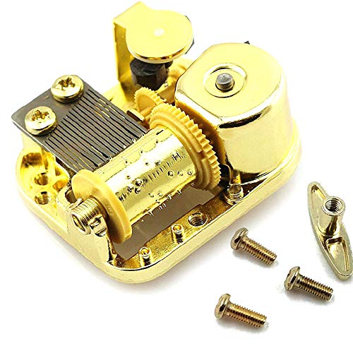 Pursuestar 18 Note Gold Plated Windup Musical Mechanism Movement DIY Clockwork Music Box with Key Screws - Over The Rainbow
