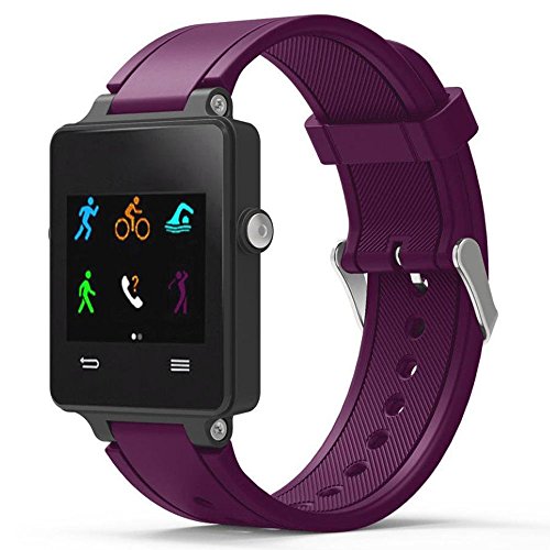QGHXO Band for Garmin Vivoactive, Soft Silicone Replacement Watch Band for Garmin Vivoactive/Vivoactive Acetate (No Tracker, Replacement Bands Only) - Thumbnail 2