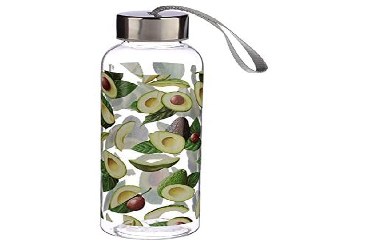 Avocado 500ml Reusable Plastic Water Bottle with Metallic Lid