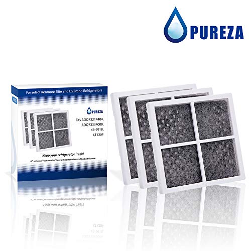 Replacement for LG LT120F, Kenmore 469918 Air Filter Compatible with ADQ73214402, ADQ73214403, ADQ73214404, 46-9918, 9918 Refrigerator Air Filter by Pureza, Pack of 3