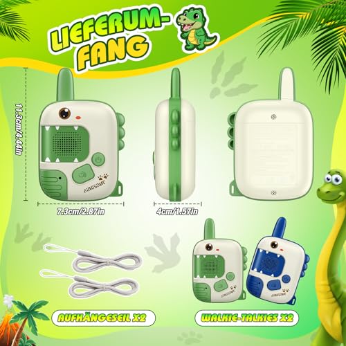 Walkie Talkie Children, Dinosaur Toy from 3 4 5 6 7 8 Years Boy Gift Ideas Walky Talky Gift Boy 3-8 Years Outdoor Games for Boys Radio Children's Toy Easter Gifts Children