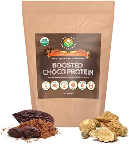 Nature Sustained USDA ORGANIC Raw Chocolate Protein Superfood Powder Blend - Wildcrafted &amp; Plant-Based (1LB) - Meal Replacement Powder – Chocolate Protein Powder – Plant Based Protein Powder