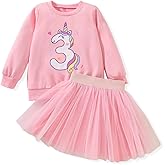 CPEI 3rd Birthday Outfits for Toddler Girls 3 Year Old Third Three Sweatshirt Tutu Skirt Fall Clothes