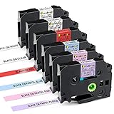 Compatibel P-Touch 12mm 0.47 Inch Brother TZe Tapes TZe-231 TZe-131 TZe-431 TZe-MQF31 TZe-MQE31 TZe-MQ531 Standard Laminated Label Tape for Brother P-Touch Label Maker PT-D210 PT-D200 PT-H110.