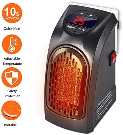 GESUNDHOME Electric Heater - Mini Fan Heater Household Portable Handy Space Heater Warmer With LED Display 350W For Home/Office/Camper (Version-3)