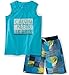 Calvin Klein Baby Boys 2 Pieces Muscle Top Short Set, Aqua, 12M
