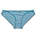 Queenie Ke Women's Comfort Cotton Rich Snug Fit Ultra Low Brief Panty Size L Color White Heart/Blue Stripe/Sky Blue/Ocean Blue 4 Pack