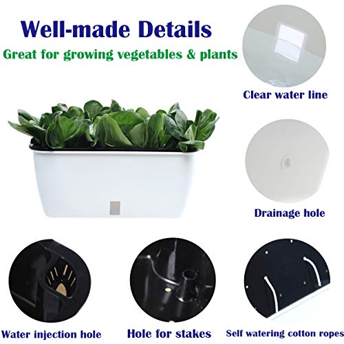 DeEFL 2 Packs ExtraLarge Self Watering Planters for Vegetables Indoor