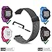 C2D JOY Milanese Loop Works with Garmin Forerunner 25 (Large) Band Replacement GPS Running Watch Steel Band with Custom Magnetic Closures - Black, Small