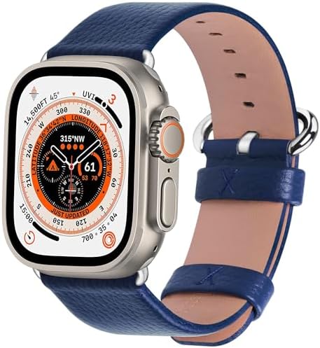 Fullmosa Leather Bands Compatible with Apple Watch Band 49mm 46mm
