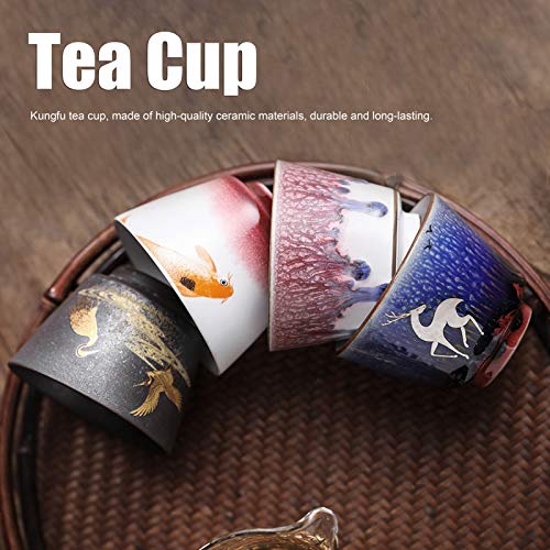 4 Stück/Set Kung Fu Teetasse Handgefertigte Keramikbecher im japanischen Stil Einzigartiges Textur-Design Home Drinkware – Bild 5