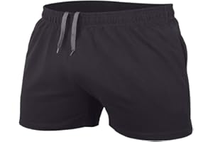 JEEING GEAR Men's Bodybuilding Workout Gym Shorts 3" 5" Inseam Sports Training Cotton with Pocket