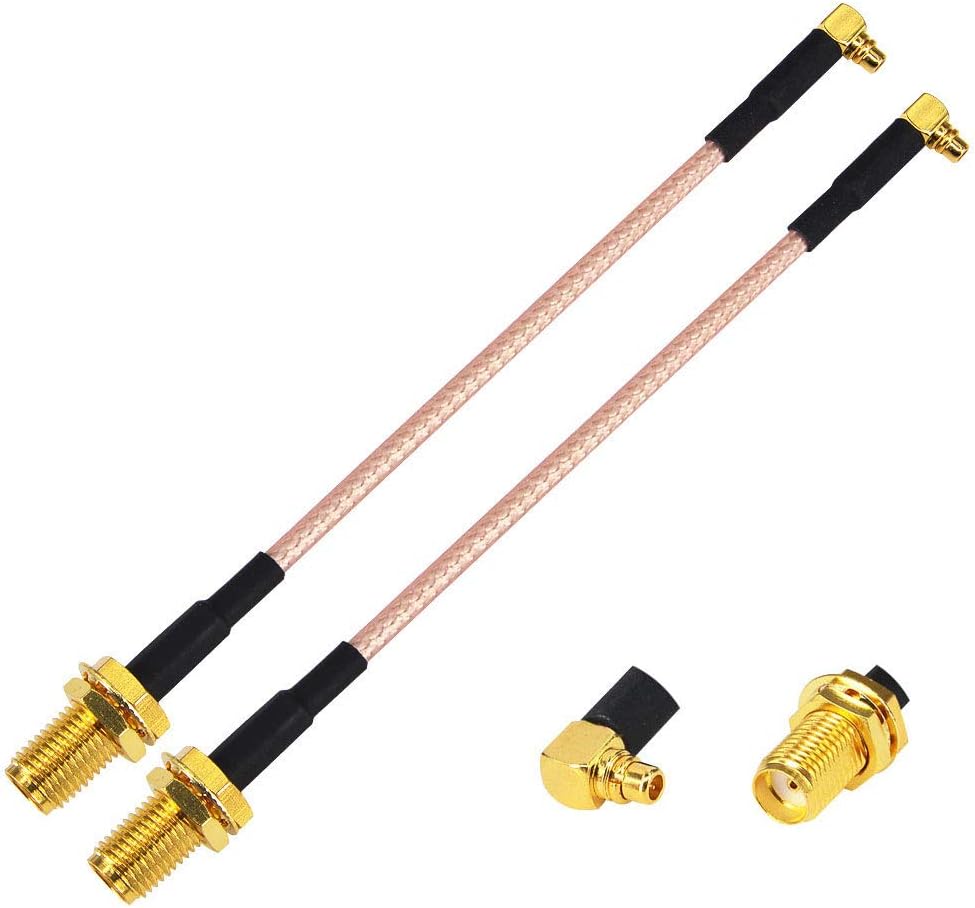 YILIANDUO SMA Female to MMCX Male Right Angle 10CM RG316 Cable MMCX to SMA Extension Assembly Cable for WiFi Antenna Pigtail QAV250 H210 FPV Racing Pack of 2