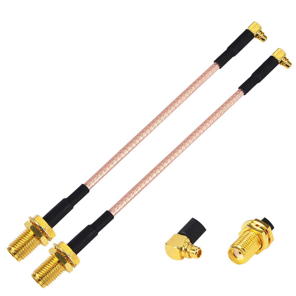 YILIANDUO SMA Female to MMCX Male Right Angle 10CM RG316 Cable MMCX to SMA Extension Assembly Cable for WiFi Antenna Pigtail QAV250 H210 FPV Racing Pack of 2