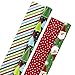 Hallmark Reversible Christmas Wrapping Paper (2 Rolls, 60 sq. ft. ttl) Modern Santa, Retro Christmas Trees, Stripes