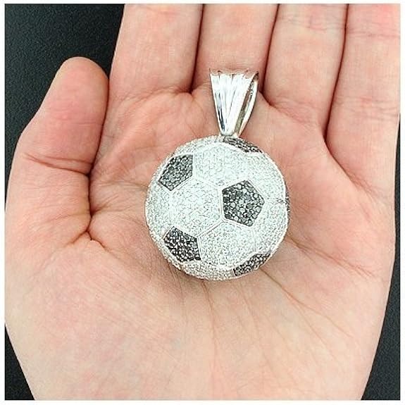 Soccer Jewelry Soccer Football Ball Necklace Pendant With Chain Black