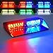 Xprite RGB LED High Intensity Emergency Hazard Warning Strobe Lights w/Suction Cups for Police Volunteer Firefighter Law Enforcement Vehicles Truck Interior Roof Windshield Dash Deck Flash Light