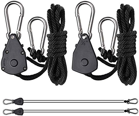 2PC 1/8 Rope Ratchet YOYO Hydroponic Hanger Grow Light Fan Carbon Filter GT-R18