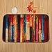 Fiaya Toilet mats Set 3PCS Halloween Christmas Santa Memory Foam Carpet Bathroom Rug Mat+Toilet Lid Cover +U Rug (A Set of 3PCS, Wood)