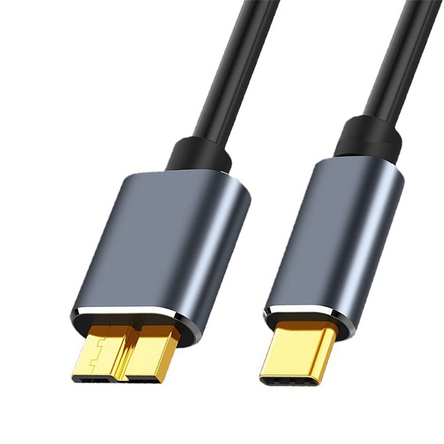 NAERSI® USB C to Micro B Cable USB 3.0, 0.2/0.5/1/1.5/2m USB C Male to Micro B Male Hard Drive Cable Compatible with Seagate, WD,Galaxy S5 Note 3,HDD etc. (2)