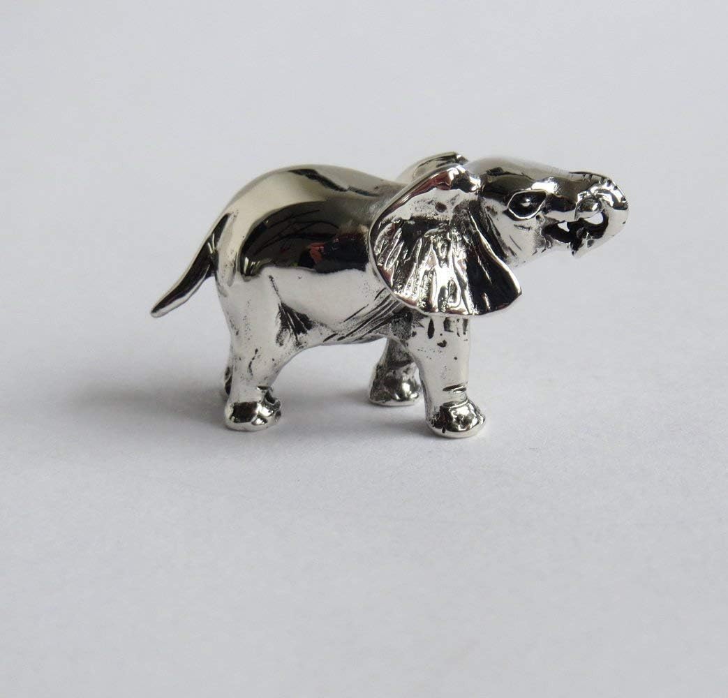 Elephant figurine, medium, solid hallmarked sterling silver animal ornament