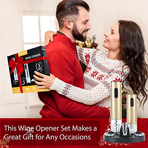 HOMEJOY Electric Wine Openers Golden Gift Set 7Piece Stainless Steel