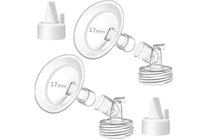 PumpMom-us 17mm Oval Flanges with Soft Rim Compatible with Spectra S2 S1 9 Plus Breastpumps Accessories, Replacement Breast Shield and Duckbill Valves for Spectra Pump Parts and Flange