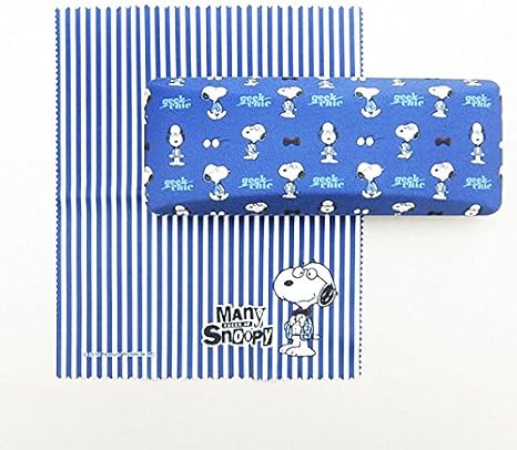 スヌーピー メガネケース スクエア 眼鏡ケース クロス付眼鏡入れ ブルー メニーフェイス Orsn ホーム キッチン Amazon Co Jp