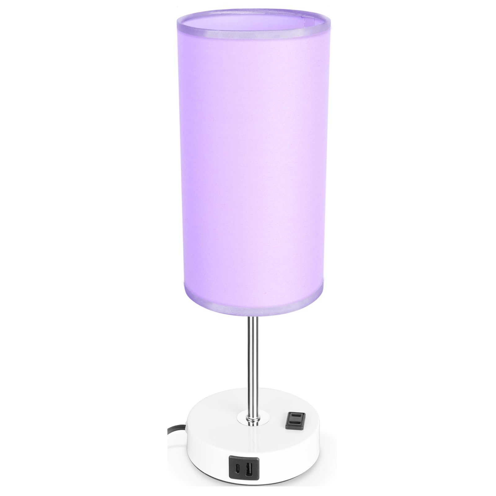 Photo 1 of Gugsey Bedside Table Lamp with USB Port - Touch Desk Lamp for Bedroom, 3 Way Dimmable Small Nightstand Lamp for Living Room, Bedroom Lamps for Room Decor, Purple