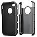 iPhone 4 Case,iPhone 4s Case,Armor Impact Resistant Rugge Durable Shockproof Heavy Duty Protection Dual Layer Case Cover for Apple iPhone 4 and 4s (Black)