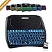 ANEWISH 2.4GHz Mini Wireless Keyboard & Touchpad Mouse, 7 Color Backlight Rechargeable Remote Control. Handheld Air Remote Mouse PC, Android TV Box, HTPC.IPTV, PS3, Mini PC More