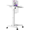 AVLT 44" Height Adjustable Foot Pedal Mobile Workstation (3 Ft 8 Inches