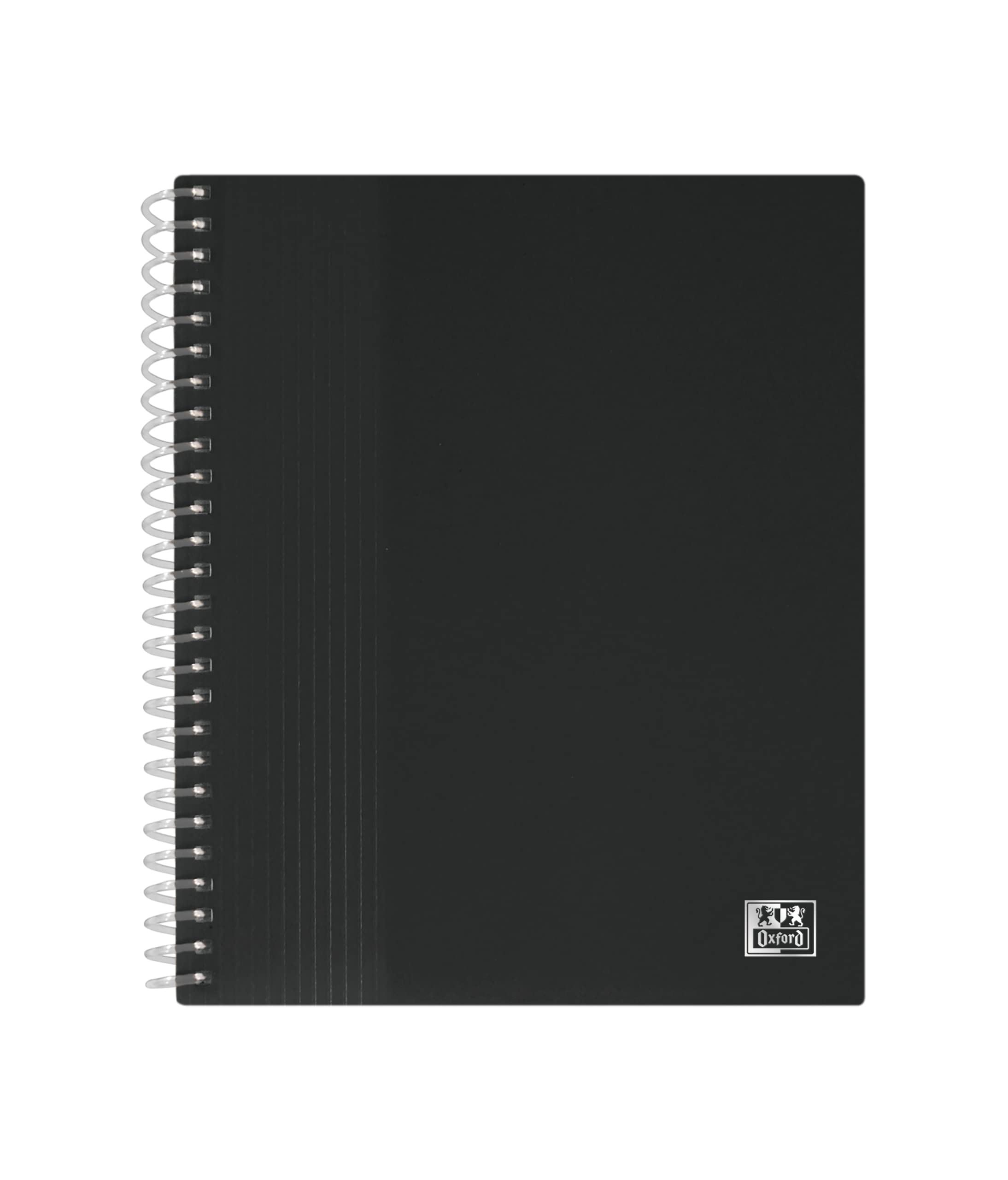 OXFORD A5 Spiral School Folder 80 Views 40 Pockets Polypropylene Cover Black