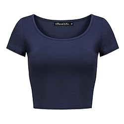 OThread & Co. Women's Basic Crop Tops Stretchy