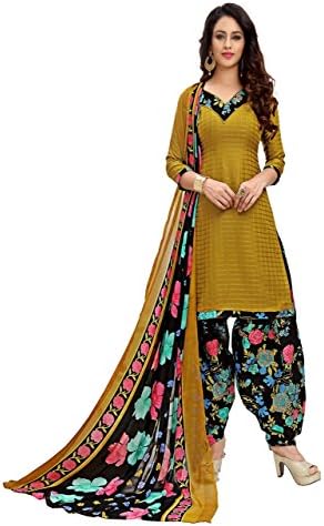minu Women's Salwar Suits Sets Stitched 44 Gold