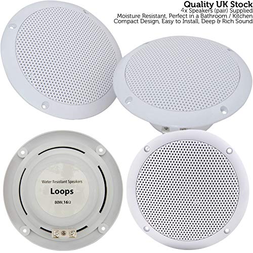 Smart Home Wall Amp 4x Ceiling Speaker Kit 4x 80w Moisture