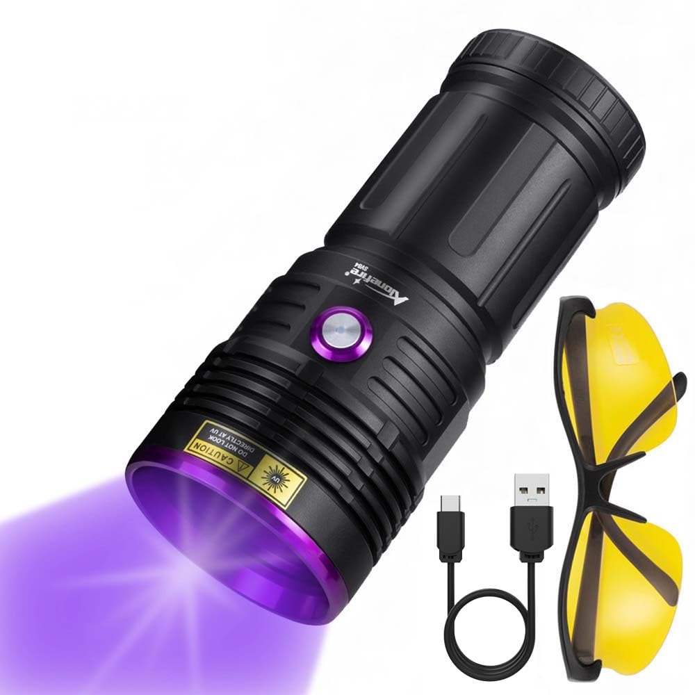 strong black light flashlight uvBeast V3 385-395nm UV perfect for emergencies to signal for help or just for a walk home. DARKBEAM UV Flashlight 365nm &