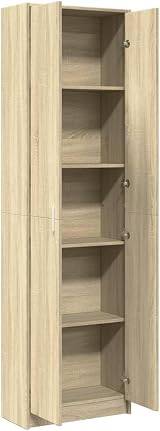 vidaXL hallway wardrobe sonoma oak armoire 5 compartments 55x25x189 cm view 1