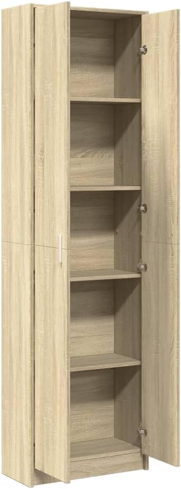 vidaXL hallway wardrobe sonoma oak armoire 5 compartments 55x25x189 cm
