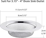 ILLUVA Stainless Steel Hair Catcher Drain Filter 4.5in Pack of 2 view 2