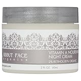 About Face Organic Vitamin A Night Cream 2% Retinol | 80% Organic | Paraben & Cruelty Free | 2 Oz