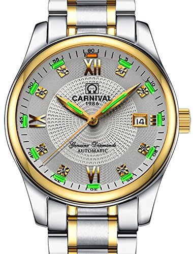 Carnival Blue Tritium Watch Men Automatic Mechanical Luminous