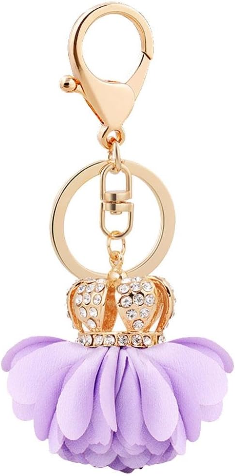 DENER Creative Crown Cloth Flower Shape Key Chain Bags Popular Key Ring