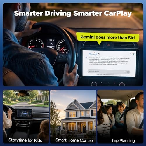 LAMTTO Wireless CarPlay Adapter with Gemini AI, 4GB+32GB Magic Box with Full Google Play Access—Download Streaming Apps, Games, Support Android Auto, OTA, HDMI, Airplay, USB Drive Media Playback