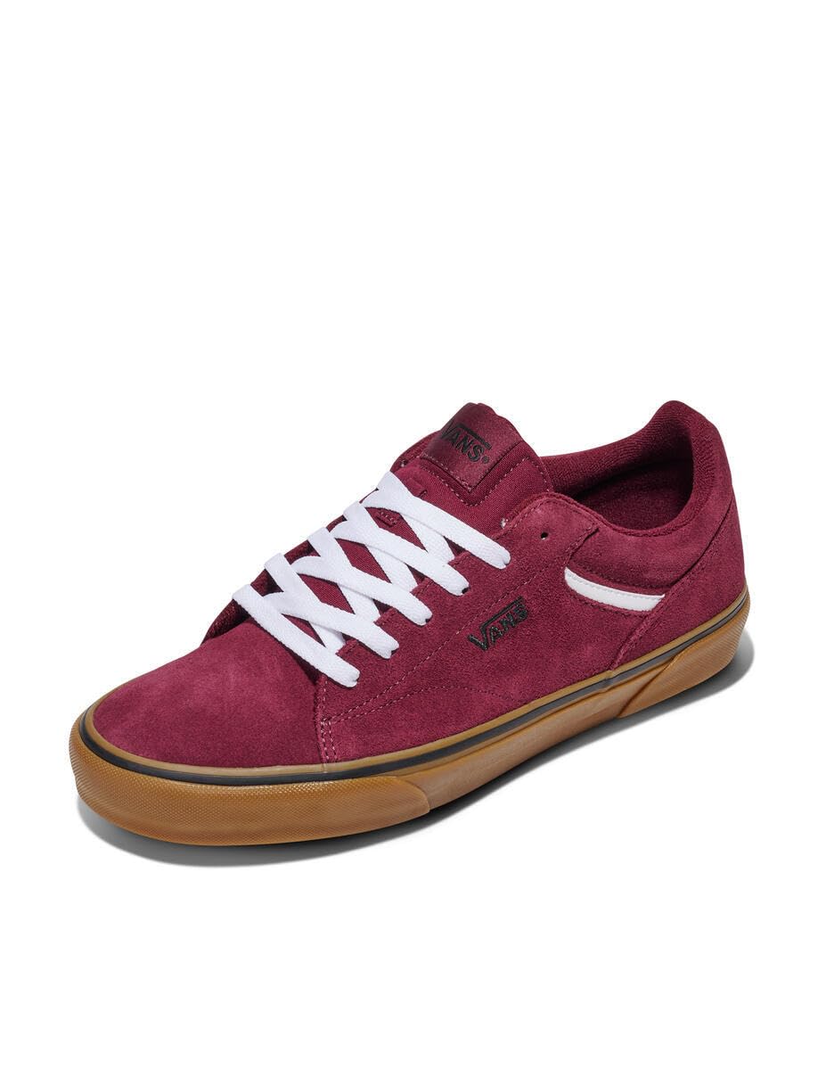 Vans Men's Seldan Shoe | Retro Tennis Inspired Sneakers for Fashion, Work & Everyday Wear, Suede Gum Port Royale, 13 Image
