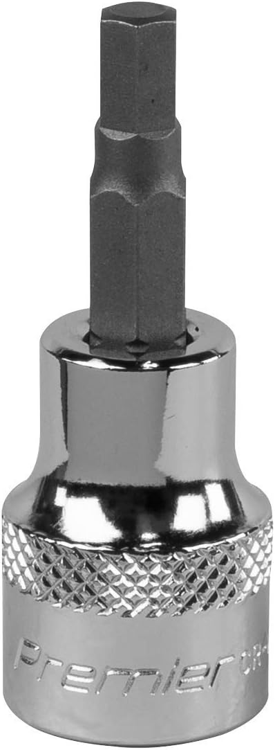 Sealey SBH008 5mm 3/8 Inch Sq Drive Hex Socket Bit Chrome Vanadium