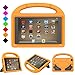 Fire 7 2017 Kids Case, Fire 7 2015 Kids Case - DiHines Light Weight Shock Proof Handle Friendly Stand Kid-Proof Case for All New Amazon Fire 7 inch Display Tablet Cover(Orange)