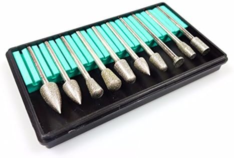 Best Choose NEW 10pc 150 Grit Diamond Burr Bit Set for Dremel Rotary Tool