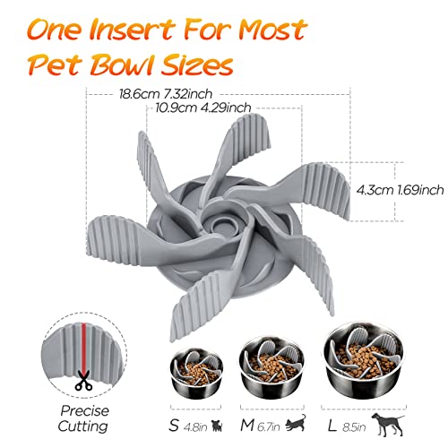 Palifel Slow Feeder Dog Bowls Insert for Small Medium Large Dog Bowl